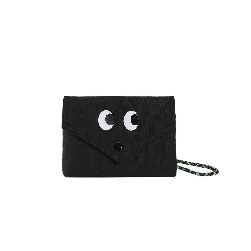 Cartoon Small Bag 2025 New Mori Soft Girl Cute Big Eyes Funny Shoulder Crossbody Canvas Small Square Bag Tide