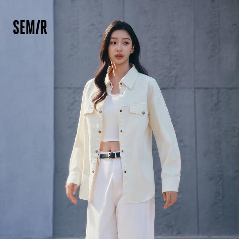Semir Women's Long Sleeve Oversized Jacquard Shirt