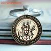 Round Metal Keychain Pendant Alloy Key Ring with Flat Pattern Double Sided Design Suitable for Everyday Use and Collection