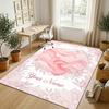 Pink Theme Soft Crystal Velvet Rug Custom Name & Text Print Non Slip Floor Rug for Bedroom Living Room