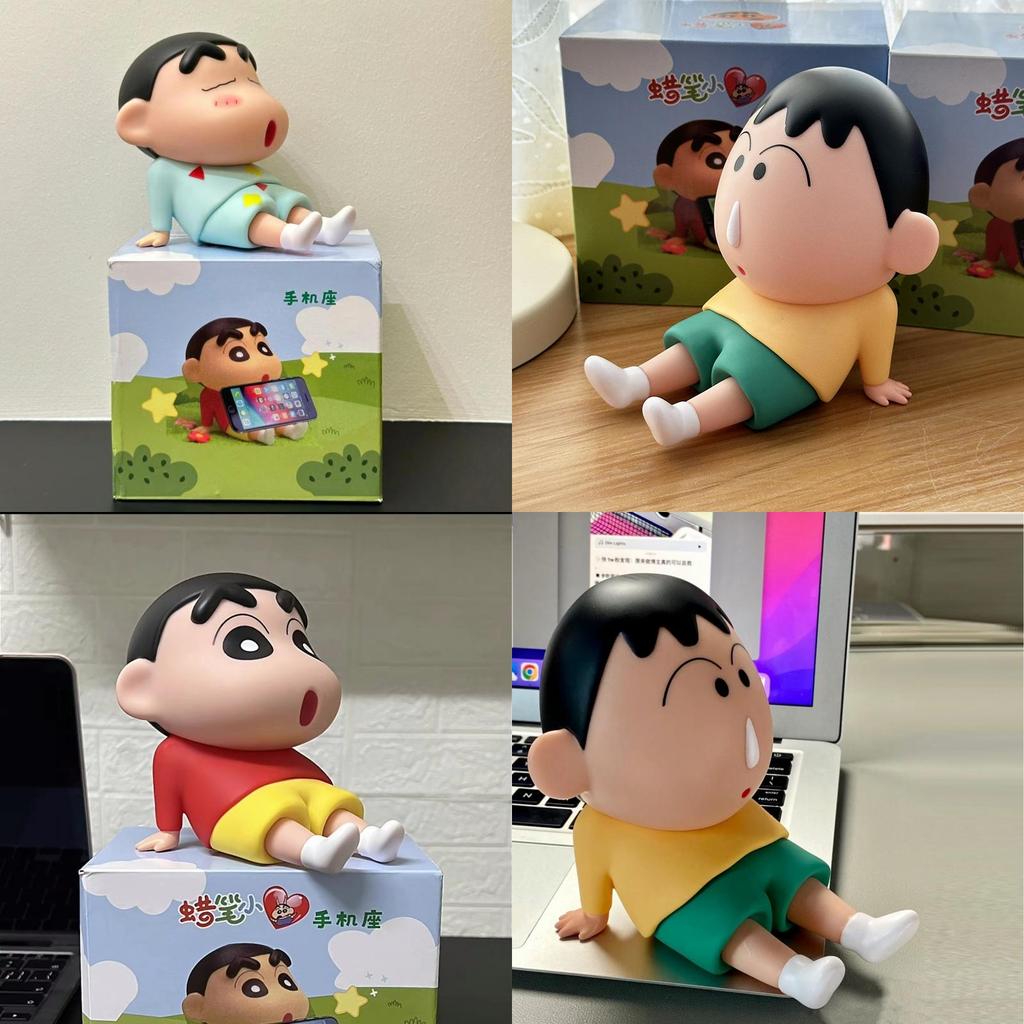 Crayon Shinchan Phone Stand Cute Desk Organizer With Resin Material For Home And Office
