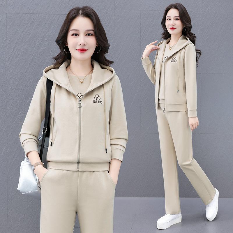 Autumn and Winter Casual Sportswear Set for Women, Autumn Style Women's Fashionable Round Neck Running Suit for Women, Vest Three Piece Set