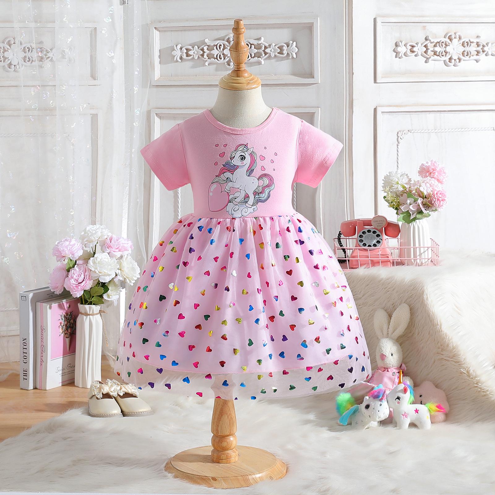 

Платье принцессы My Little Pony - Стильные летние наряды для девочек 2024 года с пышной юбкой из тюля 120cm розовый