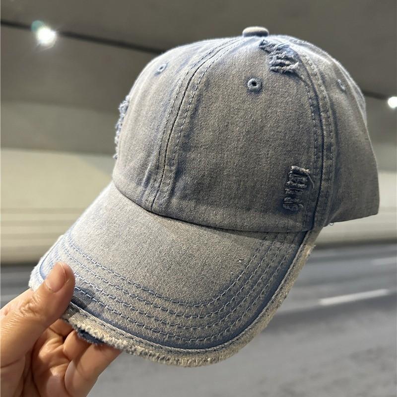 Cotton Washable Baseball Cap With Vintage Look And Curved Brim For Casual Wear