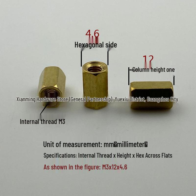 Eco-Friendly Hexagonal Brass Double-Through Standoff Nut (M3, M4, M5 Series)