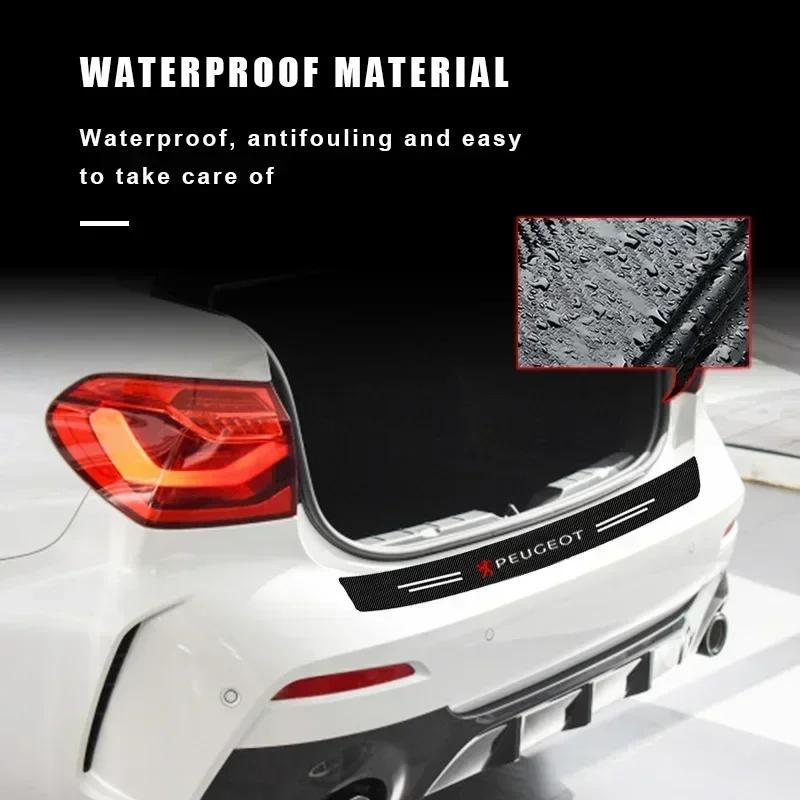 For Peugeot Carbon Fiber Car Rear Bumper Trunk Guard Protected Sticker For Peugeot 107 106 205 206 307 308 3008 207 208 407 508