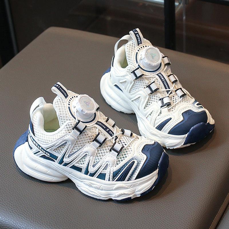 Summer Kids Sneakers Breathable Mesh White Shoes Boys Running Dad Shoes