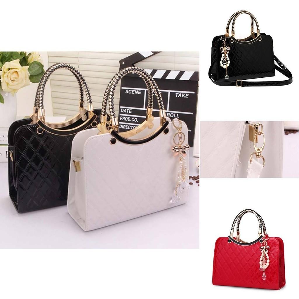 Fashionable Pu Leather Shoulder Bag With High Capacity And Rhombus Design For Women