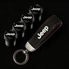 4PCS Jeep Tire Valve Stem Caps + Suede Keychain Set for Renegade Grand Cherokee Patriot Wrangler Compass Auto Accessories ALS1
