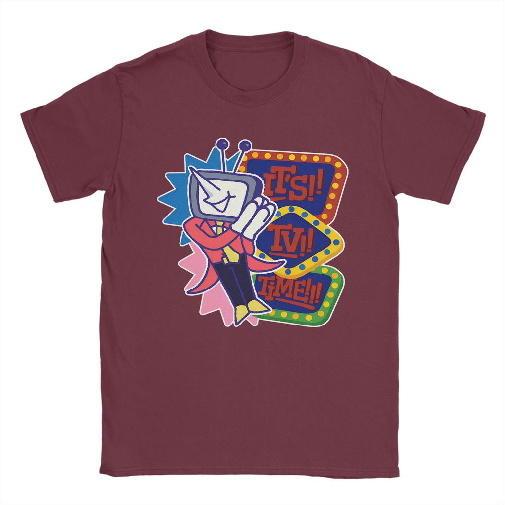 It's TV Time Deltarune tenna T-Shirt Couple Vintage Cotton T-Shirts Summer O Neck Trendy Cool Tee Shirt Pattern Oversized Tops