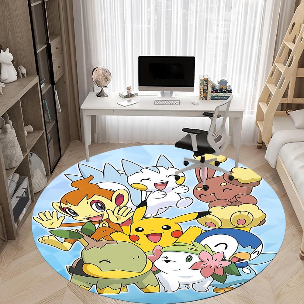 Pokemon Characters Office Round Area Rug, Under Office Chairs Bedroom Living Room Home Decor  a1022262