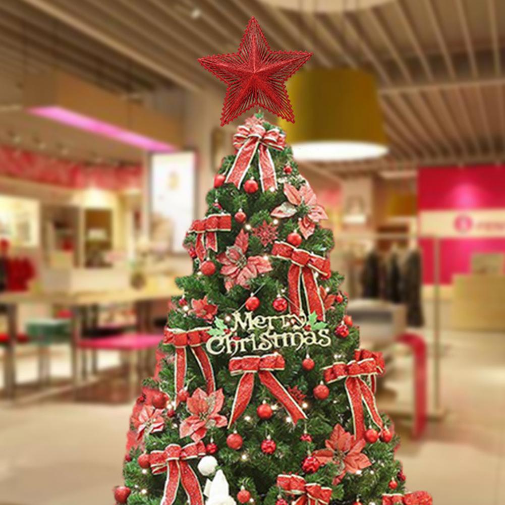 20cm Glitter Christmas Tree Topper/Ornament Five-Pointed Star Glitter Star Tree Topper for Home Christmas Tree New Year