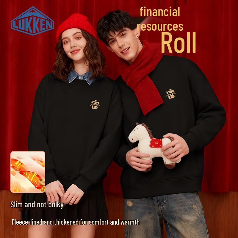 LUKKEN Unisex Fleece-Lined Lucky Horse Sweatshirt XL