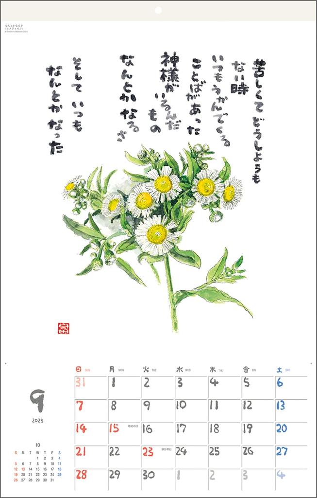 Tomihiro Hoshino 2025 Calendar, Poetry and Art Collection, Wall Hanging, Jewel No. 6225