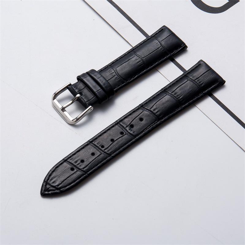 Genuine Leather Cowhide Watch Strap with Bamboo Pattern for Men and Women