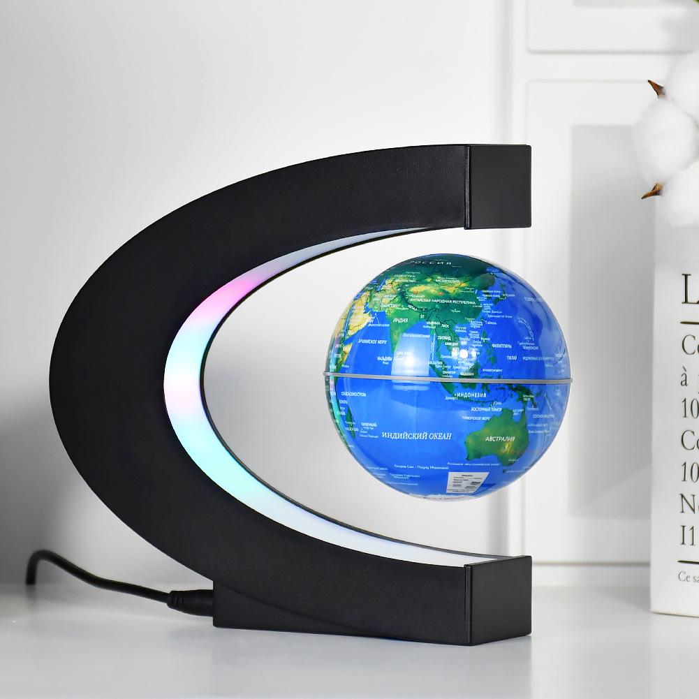 C-Shaped 3-Inch Magnetic Levitating Globe - Unique Valentine's Day Gift & Creative Home Decor Ornament