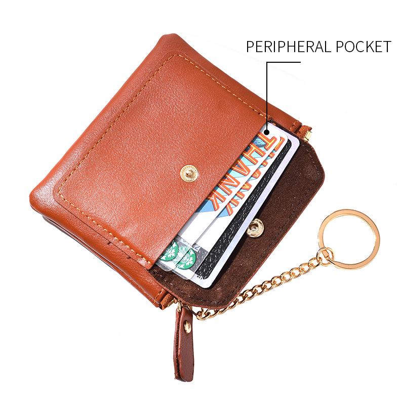 Kompaktní dámská klíčenková peněženka: Mini peněženka na mince a úložná taštička pro dámy