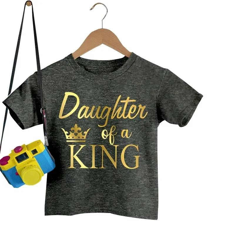2024 Vater der Prinzessin Tochter des Königs Print T-Shirt Schönes Papa und ich Outfit Familie passende Outfits Papa Baby Mädchen Sommer