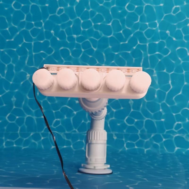 Solar Pool Fountains with 7 Color LED Lights 360 Degree Pool Waterfall Sprinkler Rechargeable Outdoor Pond Water Fountains