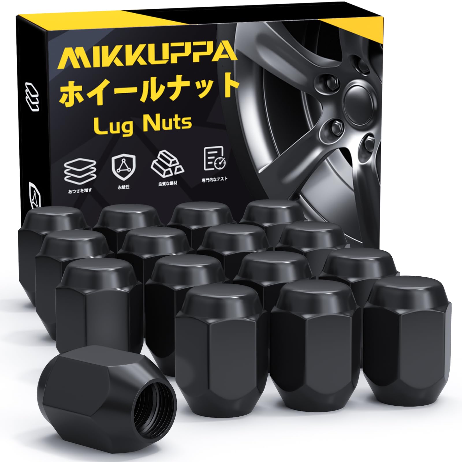 

Колесные гайки MIKKUPPA M12 x P1.5 для Toyota, Mazda, Mitsubishi и Daihatsu Конусная группа 16 pieces чёрный