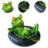 Frog Sculpture for Water Feature Decoration Resin Animal Figurine Garden