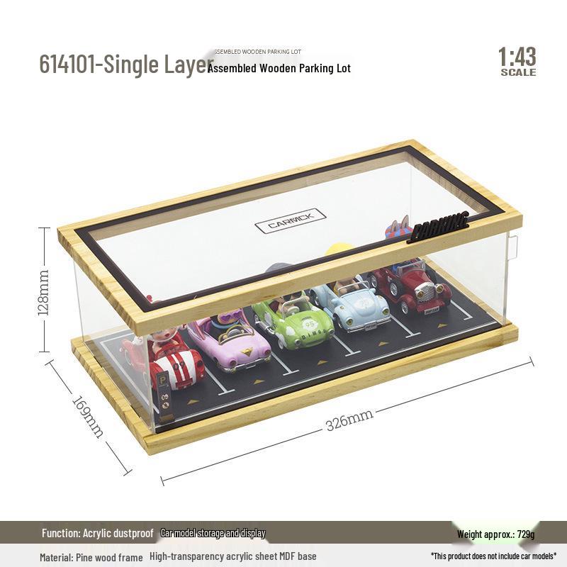 

1:Масштаб 43 Модель парковки с фигуркой Bubble Mart и литой машинкой