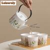 Flower Sea Lifting Handle Tea Set Complete Set Ancient Tea Ceremony Set Teapot and Tea Cup Set Teaware Accessories Decoration