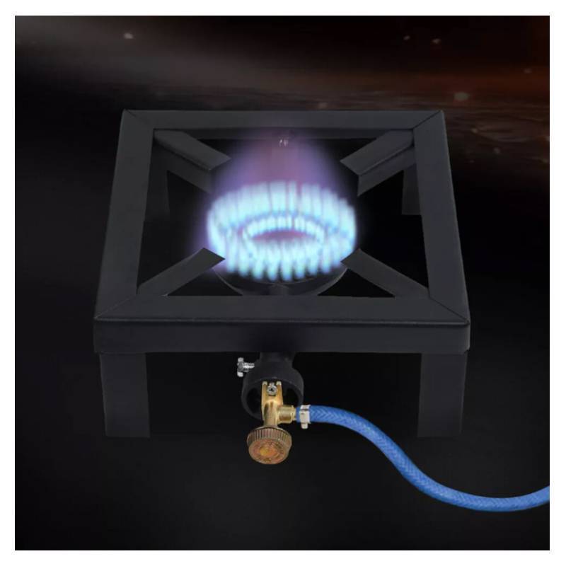 Outdoor Iron Gas Stove With Support Frame For Camping And Garden Cooking