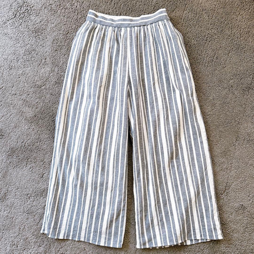 SLOBE INA wide pants striped linen