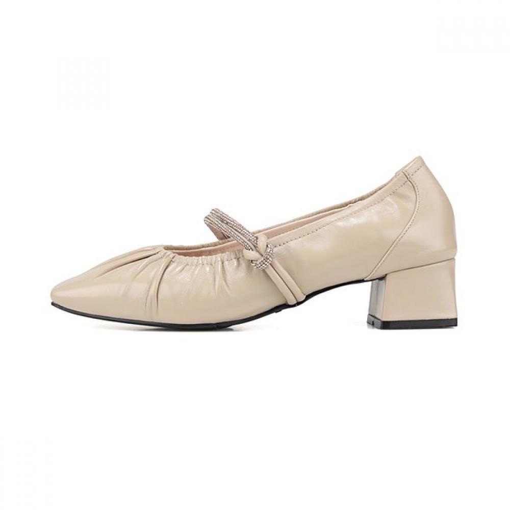 Barbara Lambskin Shirring Jewel Mary Jane Pumps 4cm Bbj120be