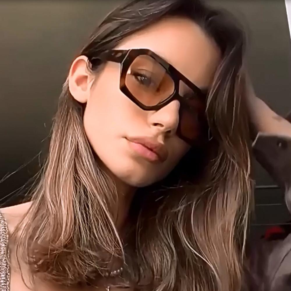 Fashion Double Bridge Sunglasses Women Men Trendy Polygonal Small Frame Sunshade Glasses Female Travel Beach Party Decor Eyewear