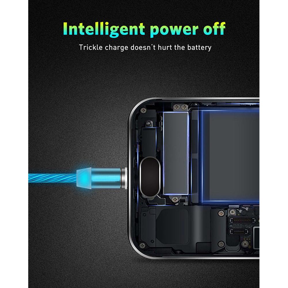 Data Line LED Magnetic Micro USB Cable Android Type-C IOS Fast Charging Cable for Mobile Phone