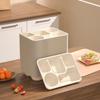 Degradable 5-Compartment Bagasse Meal Boxes with Lids