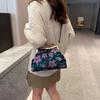 Vintage Designer Women Chain Shoulder Bags Clutch Crossbody Bags Wedding Lock Shell Clip Designer Purple Yellow Flower Handbags