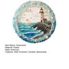 Textured Ocean Art for Home Lighthouse Sea Glass Wall Ornament, Hand Assembled Shells And Tumbled Entryway Seaside Focal Point Decor,
