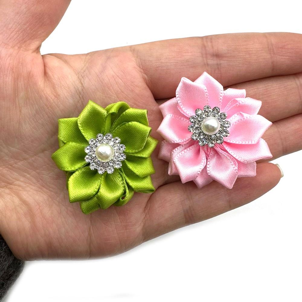 50/100pcs Flowers Dog Bows Small Dogs Hair Bows Fashion Pet Hair Accessories Pet Dog Grooming Bows Pearl Style Dogs Hair Bow
