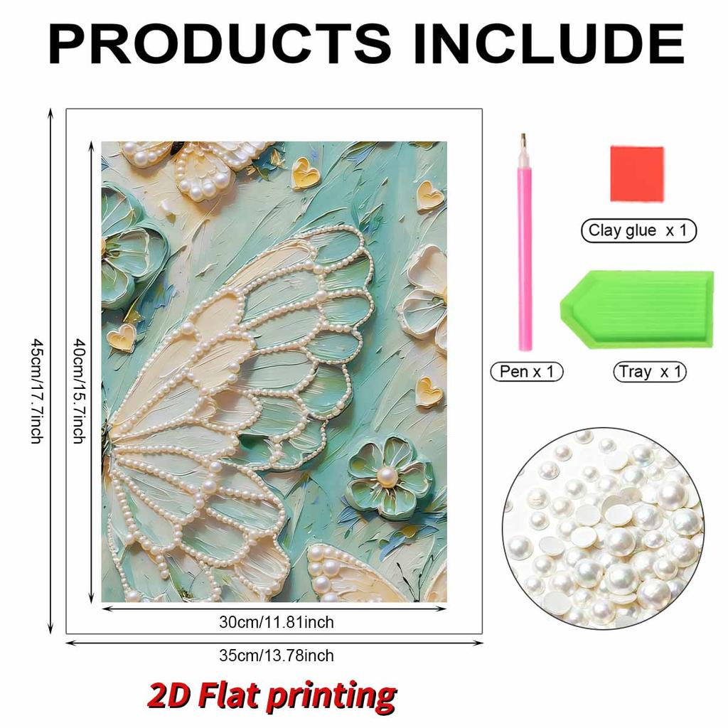 DIY Pearl Painting Set Wings Pattern Home Decoration Handmade Sticky Diamond Creative Canvas Pearl Art Painting Crafts Perfect Gift