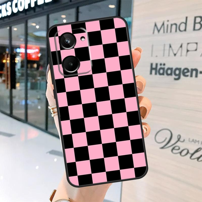 Checkerboard Checkered Board Case For Realme 15 14 13 12 11 Pro Plus GT6 GT7 Pro C55 C51 C35 C53 C61 C65 C67 C63 C71 C75