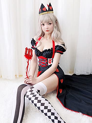 [Milky Time] Queen of Hearts Halloween Cosplay Alice Costume Alice in Wonderland Costume Queen of Hearts