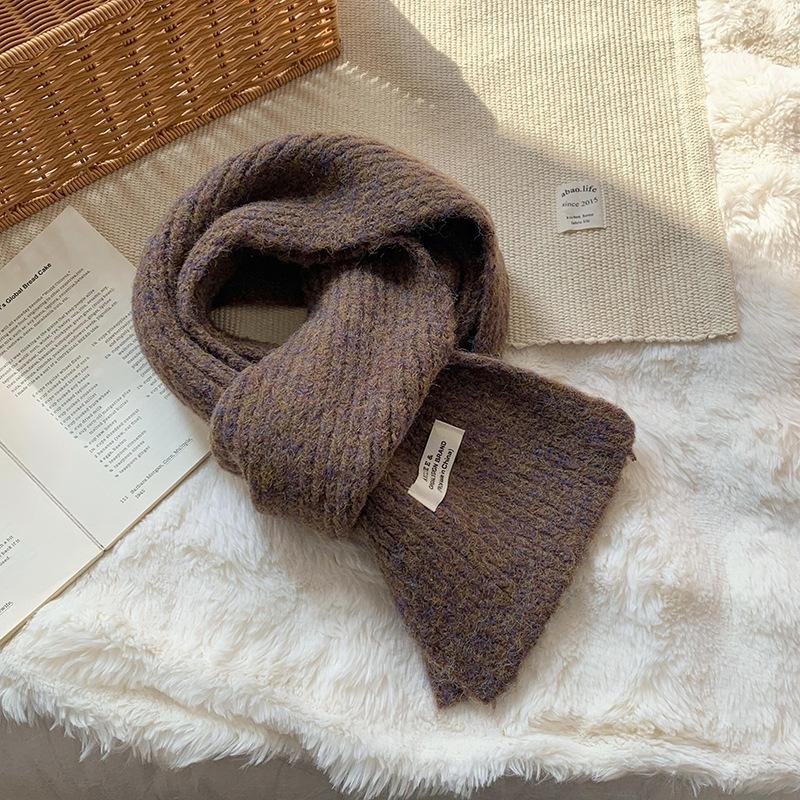 Scarf women's winter high-end sense new light luxury Angela red knitted scarf scarf