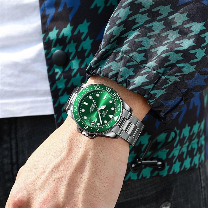 New Fashionable Round Men'S Watch Rotating Bezel Waterproof Automatic Mechanical Watch Men'S Watch