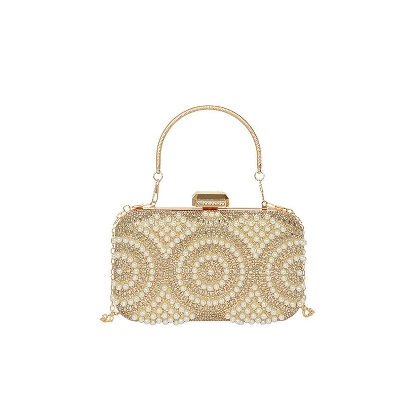 Elegant Socialite Beaded Rhinestone Evening Handbag 2026 - Women's Chain Shoulder Crossbody Bag