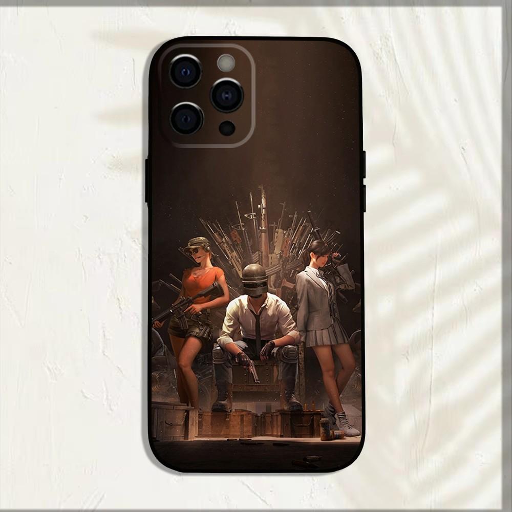 Game P-PUBG Phone Case For iPhone 16,15,14,13,12,11,Pro,X,XS,Max,XR,Plus,Mini Soft Black Cover