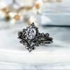 New European and American Style Personalized Able Black Plated Zircon Inlaid Women's Ring