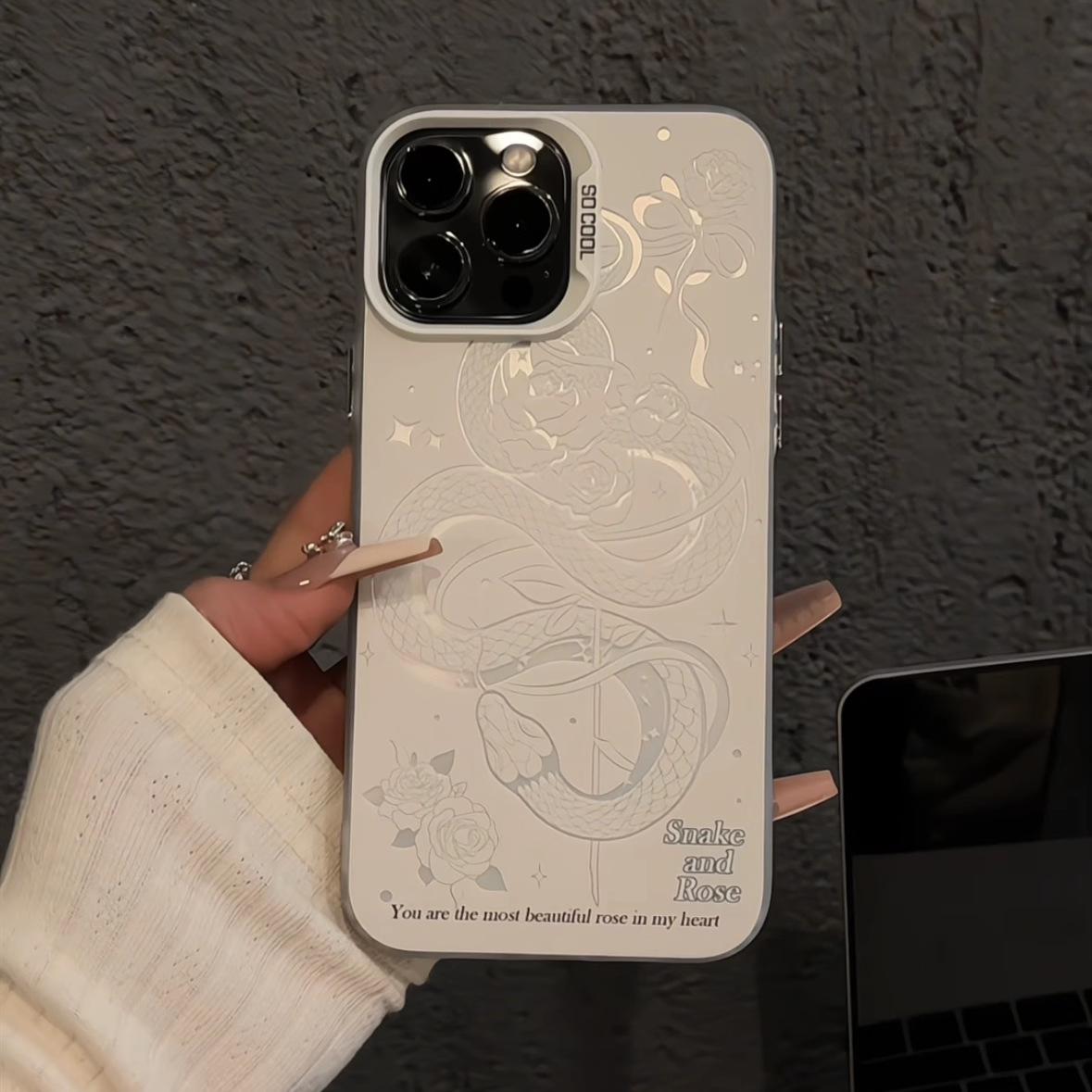 

Rose and Snake for Apple 16 Creative for IPhone15 Phone Case Fun IPhone 11 Phone Case Xsmax For Apple 6