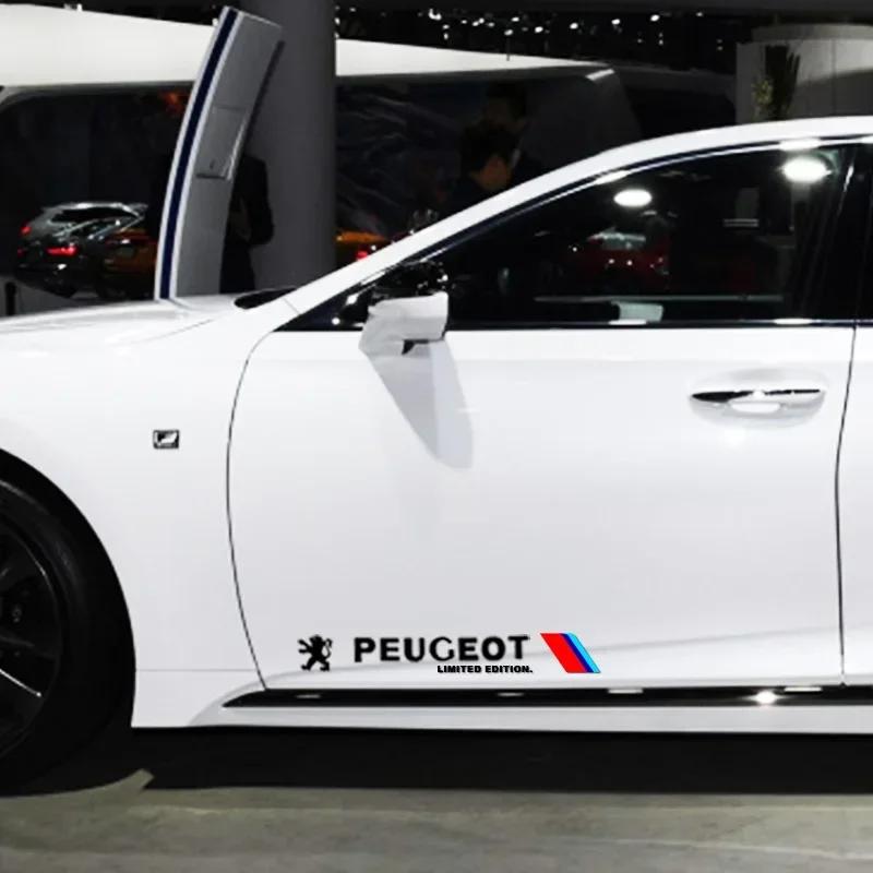 Für Peugeot 2 Stück Auto Seiten Tür 3D Aufkleber Abzeichen Dekal Dekoration Auto Zubehör Für Peugeot 206 308 307 208 207 3008 2008 508 4
