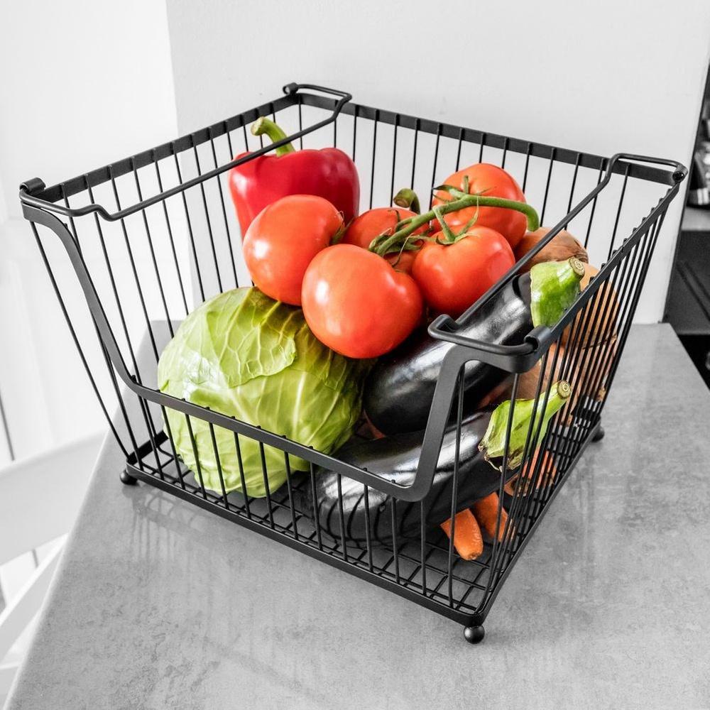Rectangular Kitchen Basket for Fruits and Vegetables for Stacking One on Another