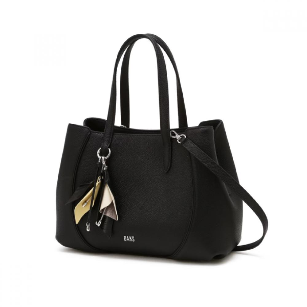Daks Black Cowhide Flower CharM Tote Bag M Dcba6e553bk