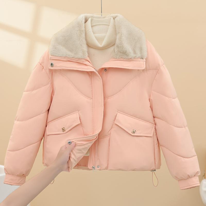 Fashion Woman Winter Coats Faux Fur Collar Casual Thick Warm Short Parkas Women Jackets