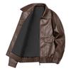Tooling locomotive style new men's leather jacket pu American retro old money style couple casual leather jacket